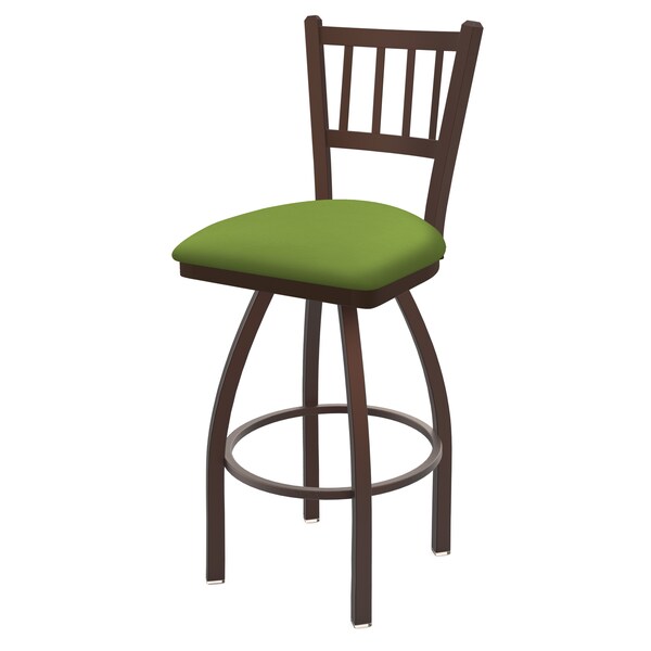 25" Swivel Counter Stool, Bronze Finish, Canter Kiwi Green Seat